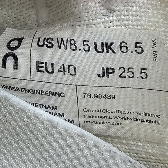 On Running Cloudeasy Undyed White Womens 8.5 Running Shoes Sneakers - Picture 11 of 11